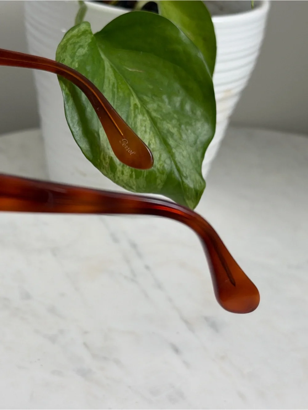 Persol Women's Amber Tortoiseshell Rectangle Glasses 3270-V 96 Terra di Siena